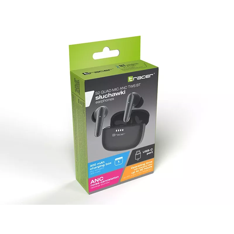 Tracer 47733 S2 Quad Mic ANC TWS BT austiņas
