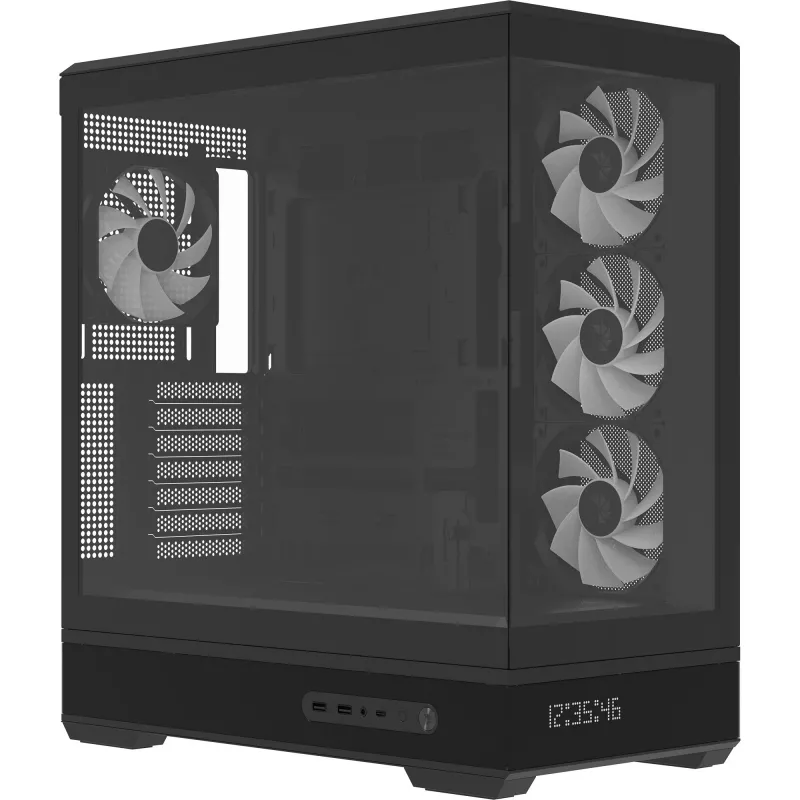 Datora korpuss AeroCool Geh Midi P500B-Digi Melns