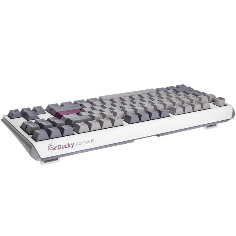 Ducky One 3 TKL klaviatūra spēlēm ar USB, ASV angļu valoda, sudraba krāsa