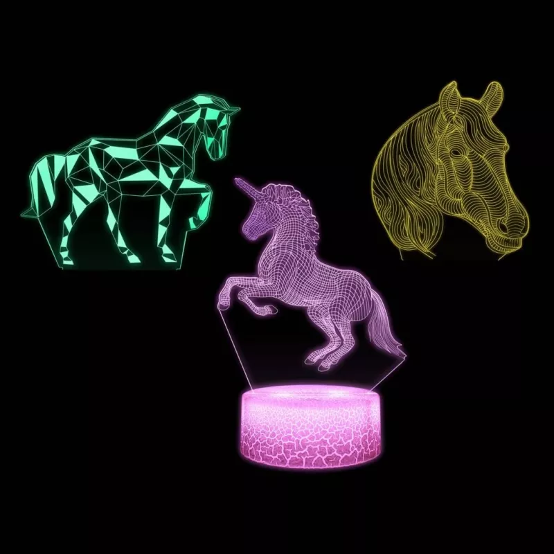 Manta SNL116RGB RGB 3D zirgu dekoratīvā LED lampa