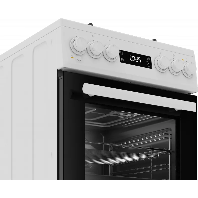 Gāzes plīts virsma un elektriskā cepeškrāsns BEKO FSM51339DWDS 50 cm, balta, energoefektivitātes klase A