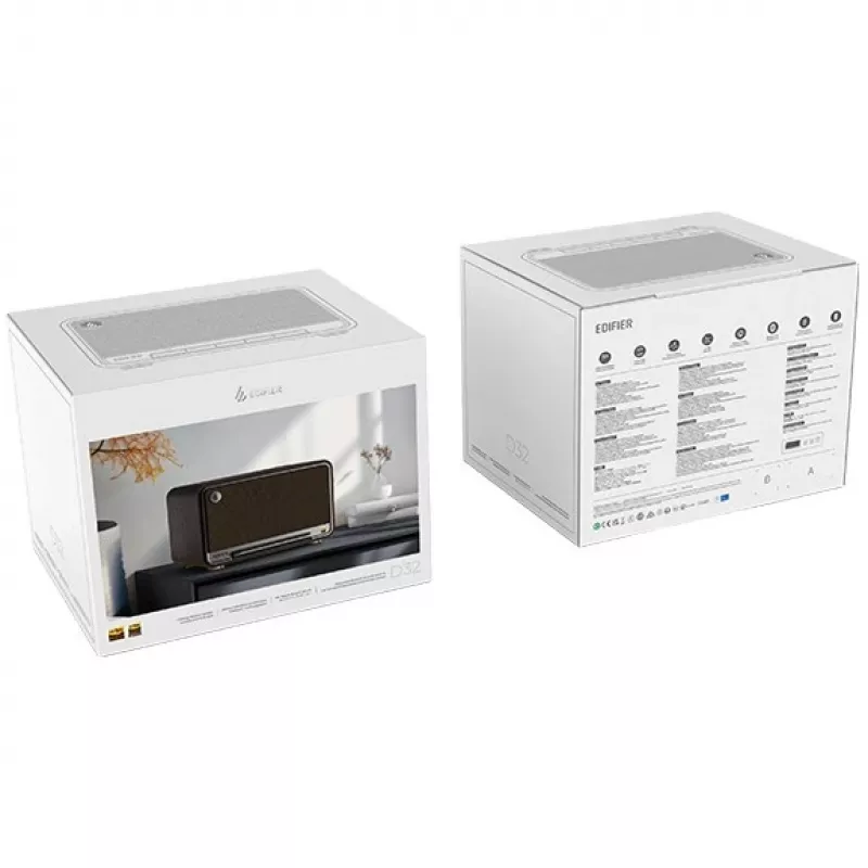 Edifier galda bezvadu skaļrunis | D32 | 60 W | Bluetooth | melnais riekstkoks | bezvadu savienojums