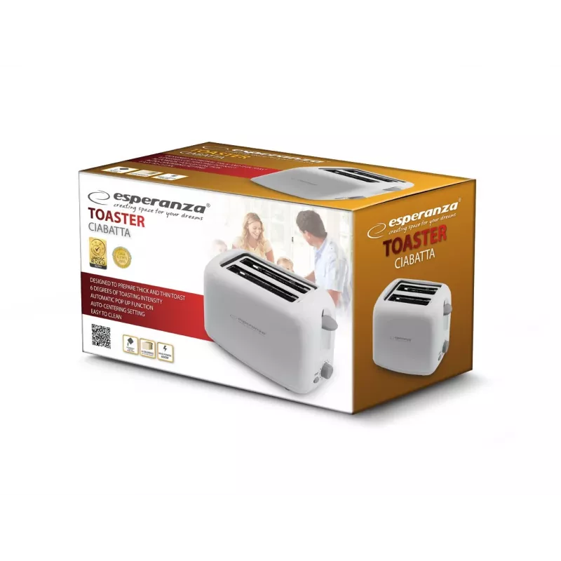 Esperanza EKT002 Caprese 2 šķēles 600 W Balts