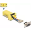 DeLOCK D-Sub 9 kontaktu ligzda uz RJ12 ligzdu montāžas komplekts dzeltens