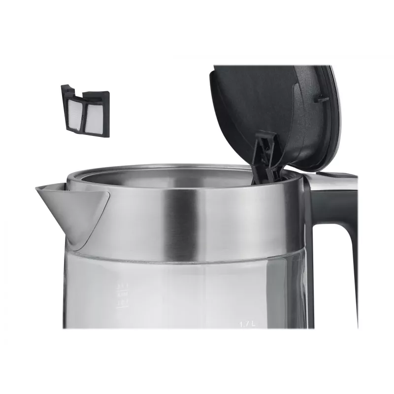 Elektriskā tējkanna Severin 1,7 l 2200 W melna, nerūsējošais tērauds, caurspīdīga