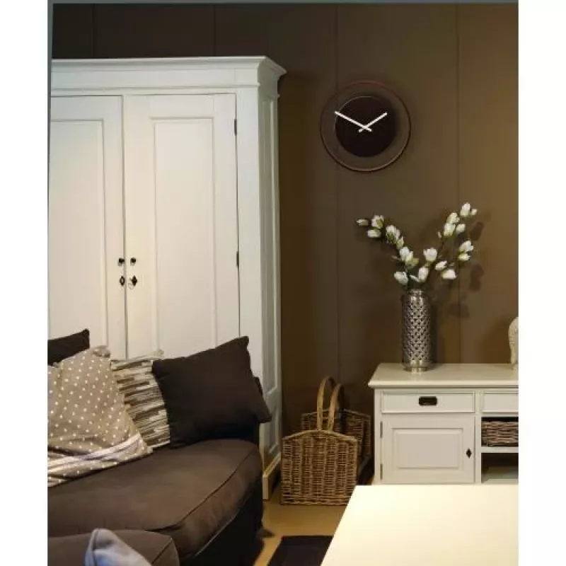 NeXtime pulkstenis 3046br Wood Loop, Ø30 cm, sienas, tumšs koks