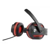 Vadu spēļu austiņas GEMBIRD GHS-03 — 20–20000 Hz, 2 m kabelis, 250 g, melnas/sarkanas