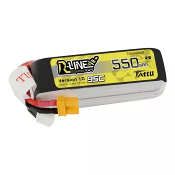 Baterija Tattu R-Line 550mAh 14.8V 95C 4S1P — LiPo komplekts RC modeļiem