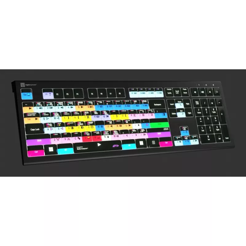Montāžas tastatūra LogicKeyboard Astra 2 Pro Avid Media Composer ar fona apgaismojumu, UK, PC