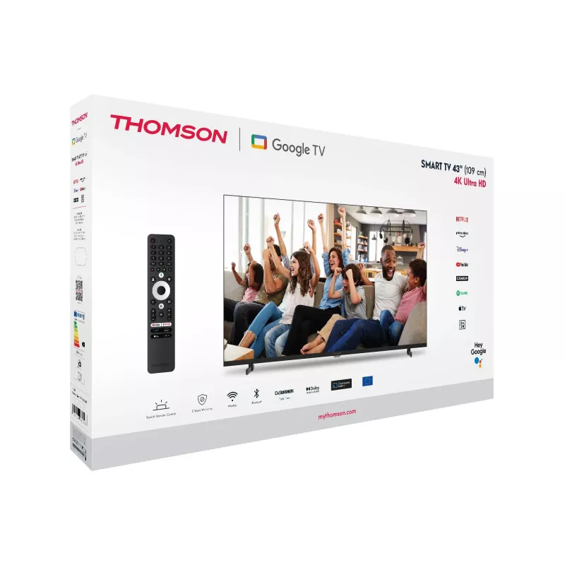 THOMSON 43UG4S14 43 inch 4K Ultra HD LED televizors, plakans, 16:9, 3840 x 2160 pikseļi
