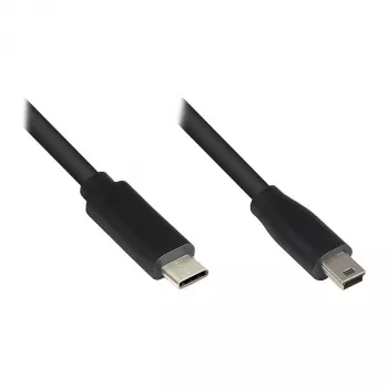 Good Connections USB2.0 kabelis C-Mini B5pol. melns 0,15m