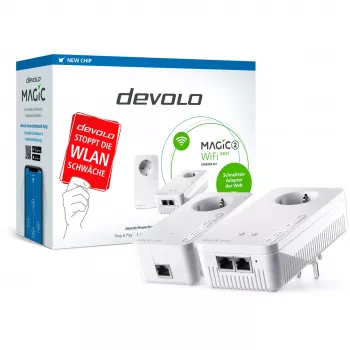 devolo Magic 2 WiFi next Powerline Starter Kit 1x devolo Magic 2 WiFi next Adapter, 1x devolo Magic 2 LAN Adapter