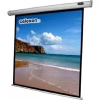 CELEXON Screen Motor Economy 240x240 cm komplektā vadības bloks un IR tālvadības pults melna apmale un aizmugure Pastiprinājums 1.2 (1090068)
