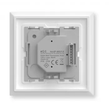 Stikla sienas termostats Homematic IP modelis 161458A0 — digitāls, balts, 230 V, IP20