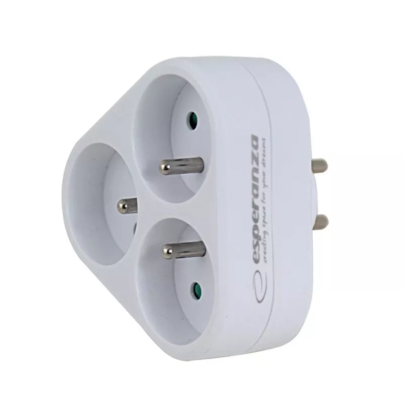 Esperanza ELK303W elektrības sadalītājs, 3 ligzdas, balts