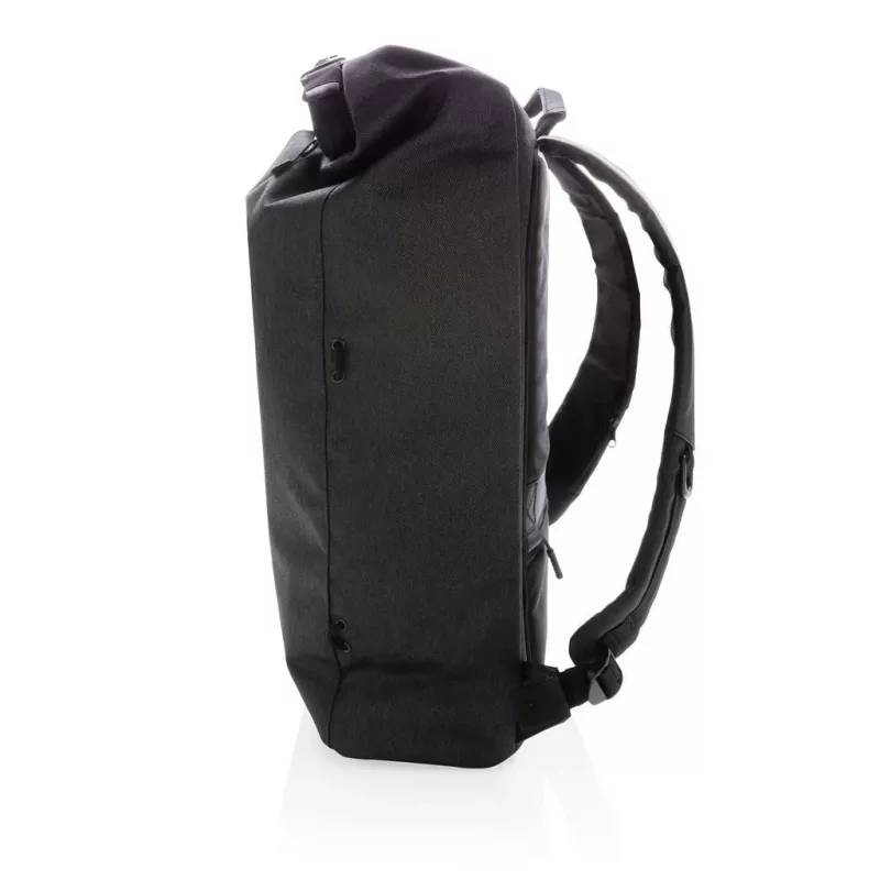 Mugursoma XDDESIGN Urban Lite Melna — 21 L (paplašināma līdz 27 L), nodalījums 15,6 collu klēpjdatoram, ūdensnecaurlaidīga, ratiņu siksna