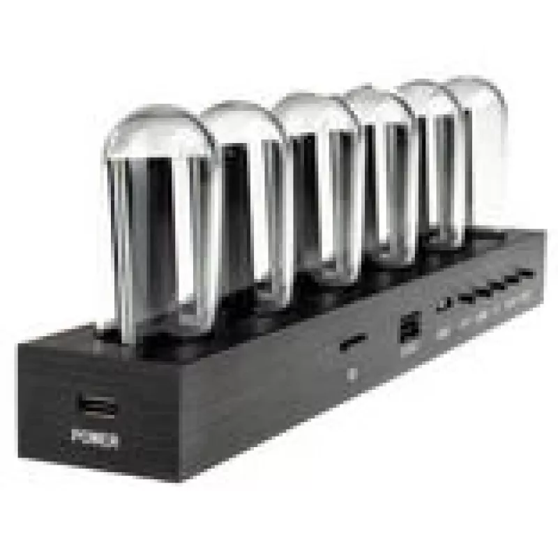 Galda pulkstenis Lamptron DC601 IPS melns — digitālais galda pulkstenis ar IPS displeju