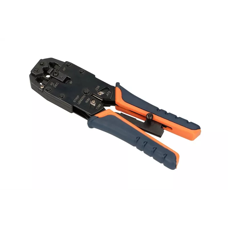 Extralink RJ45 krimpēšanas instruments 4P+6P+8P ar sprūdrata mehānismu modulārajiem spraudņiem, 1 gab.