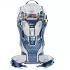 Bērnu pārnēsājamā mugursoma DEUTER Kid Comfort Active — zila, poliamīds, līdz 22 kg, saulessargs, kāju balsts, VariQuick, Lite Air