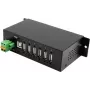 EXSYS EX-1596HMVS 6 portu USB 2.0 metāla centrmezgls ar 15KV ESD pārsprieguma aizsardzību (montāža uz DIN sliedes)