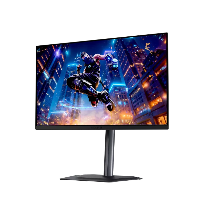 27 collu GIGABYTE MO27Q3 QD‑OLED QHD spēļu monitors — 2560x1440, 360 Hz, 0,03 ms, 250 cd/m², HDR True Melns 400, HDMI 2.1, DP 1.4