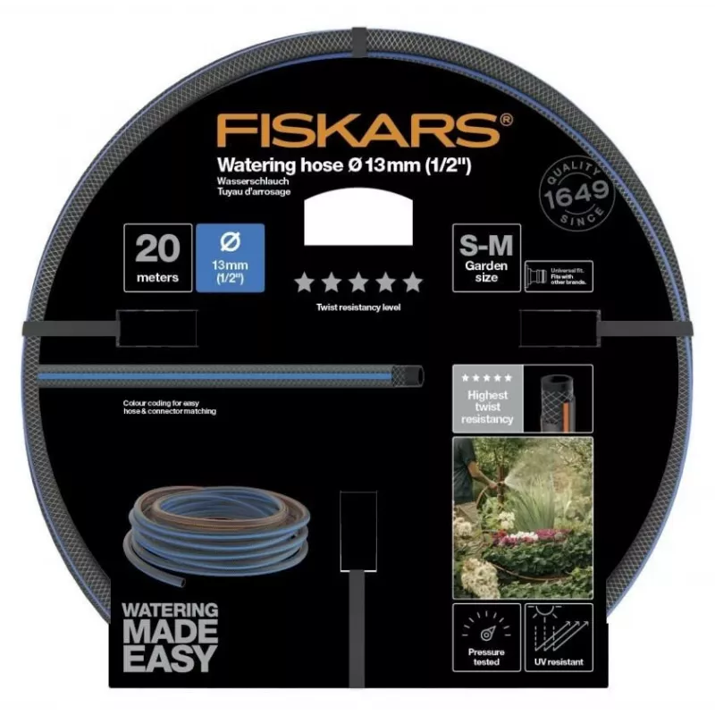Dārza šļūtene Fiskars 1027107 20 m Virszemes Zila Pelēka