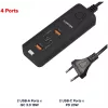 CANYON lādētājs H-10 PD 20W QC 3.0 18W 2USB-A 2USB-C galda melns