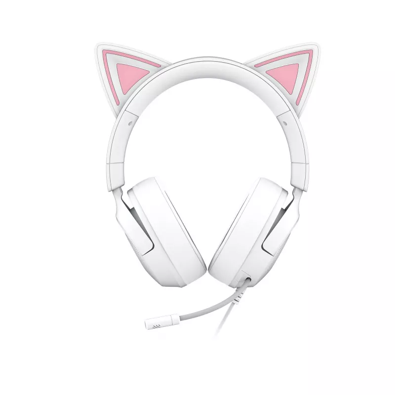 Austiņas Razer Kraken Kitty V3 X — spēļu austiņas ar RGB apgaismojumu, vieglu dizainu, iebūvētu mikrofonu