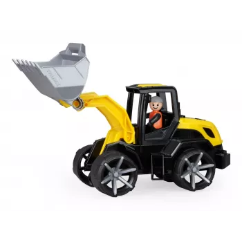 Rotaļu buldozers Lena Truxx 2 atvērta kaste 04512, plastmasas celtniecības transportlīdzeklis, stumšanas spēle, kompakts izmērs