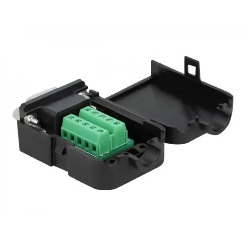 Vadu savienotājs DeLOCK 66265 Sub-D 9 10 kontaktu spaiļu bloks Melns