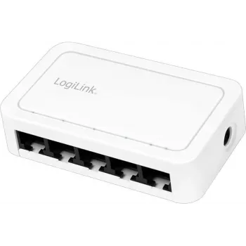 LogiLink tīkla slēdzis 5 x RJ45 porti Gigabit plastmasas korpusā balts