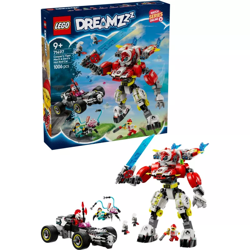 LEGO DREAMZZZ 71497 Kūpera tīģera mehs un Zero karstā stieņa mašīna