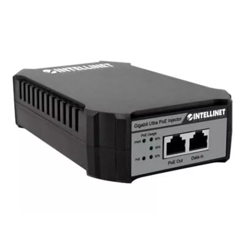 Intellinet Gigabit PoE++ inžektors, viens 95 W ports, atbilst IEEE 802.3bt (4PPoE), plastmasas korpuss, pie sienas stiprināma iespēja