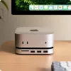 Satechi klēpjdatora dokstacija/portu replikators ST-GNMMES — vadu USB 3.2 Gen 2 Type-C centrmezgls, USB-A un SD, Sudraba
