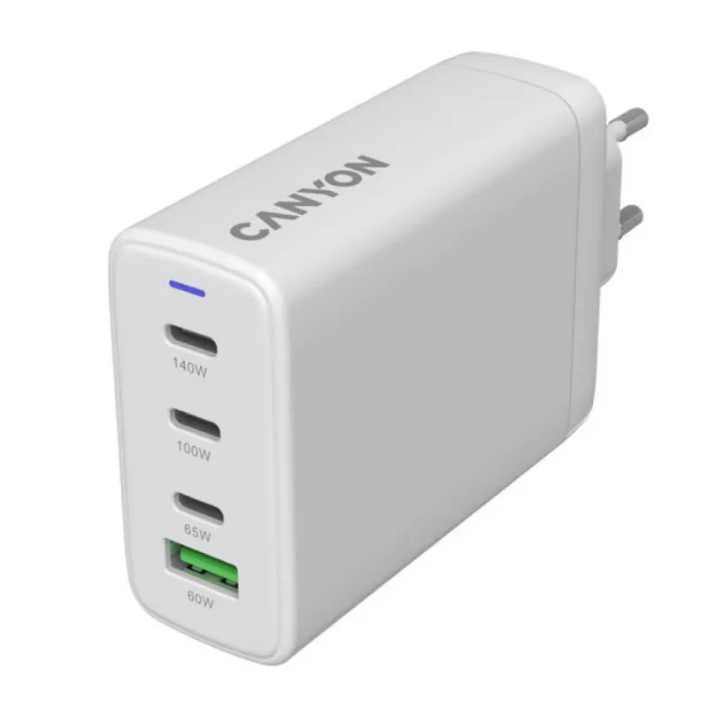 Lādētājs CANYON CU140ACC 150W 3xUSB‑C Power Delivery 1xUSB‑A Quick Charge