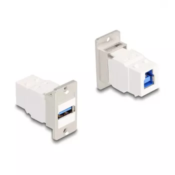 DeLOCK panelē iebūvējams Keystone modulis USB 5 Gbps Type-A ligzda uz Type-B ligzda