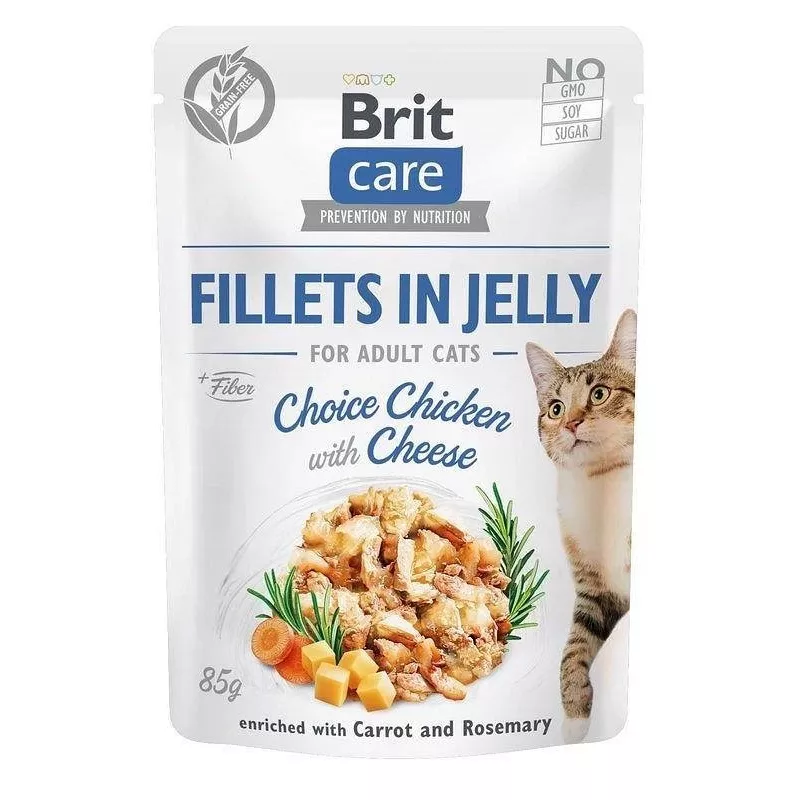 Mitrās kaķu barības paciņas Brit Care FJ Flavour Box želejā 12 x 85 g
