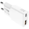 Mobilās ierīces lādētājs 4smarts 541509 — 100–240V, USB-A + USB-C, 1,5 m kabelis, ātrā uzlāde, balts