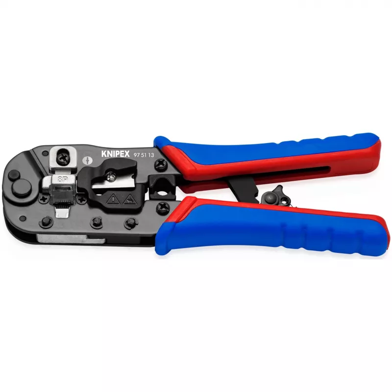 Knipex 97 51 13 kabeļu presētājs Gofrēšanas instruments Melns, Zils, Sarkans