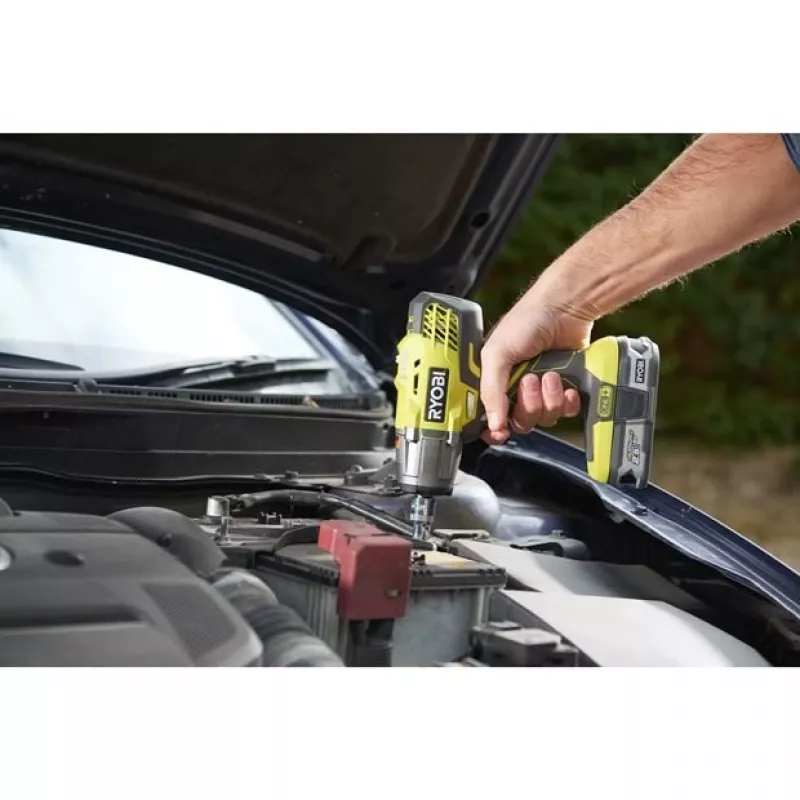 Ryobi R18IW3 elektriskais skrūvgriezis/trieciengriezis 1/2 One+ 18V 2,0Ah, melns, zaļš