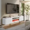 Cama RTV skapis TULA 183x35x37 balts matēts + balts mantelpiece