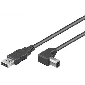 Microconnect USBAB1leņķveida USB kabelis USB 2.0 1 m USB A USB B Melns
