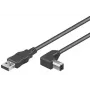 Microconnect USBAB1leņķveida USB kabelis USB 2.0 1 m USB A USB B Melns