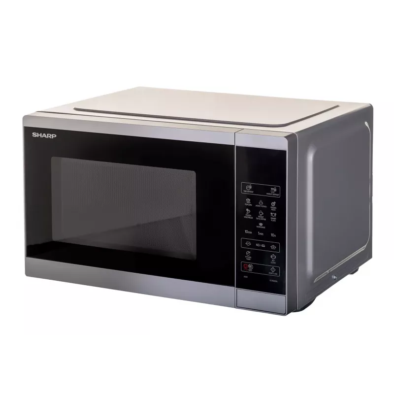 Mikroviļņu krāsns Sharp YC-MS252AE-S, uz galda virsmas, 900 W, 25 L, 11 jaudas līmeņi, skārienjutīga vadība, sudraba