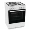 Brīvi stāvoša gāzes plīts Gorenje GG6A10WFFM, balta, 4 degļu plīts virsma, 72 L gāzes cepeškrāsns, rotējošas priekšējās vadības ierīces