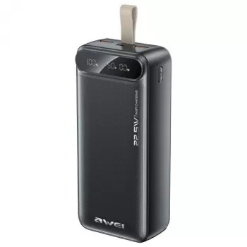 Portable Power Bank AWEI PA-12 30000mAh 22.5W Melns