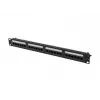 Plākstera panelis 1U LANBERG PPUA-1024-B, 24 porti, Cat6a, U/UTP, 1U statnes, dziļums 102 mm, metāls, melns