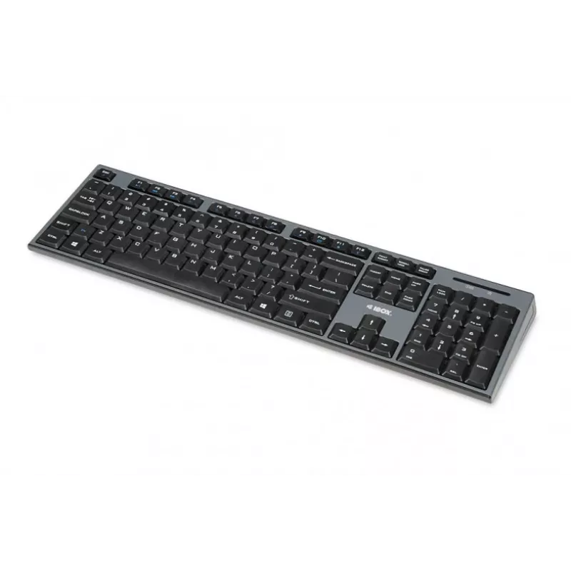 IBOX Desktop Kit Pro bezvadu tastatūra un pele, QWERTY pilna izmēra 104 taustiņi, 2,4 GHz, 1200 DPI, melna