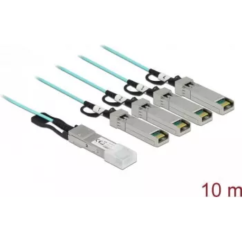 Aktīvais optiskais kabelis QSFP+ uz 4 x SFP+ 10 m DeLOCK 84073