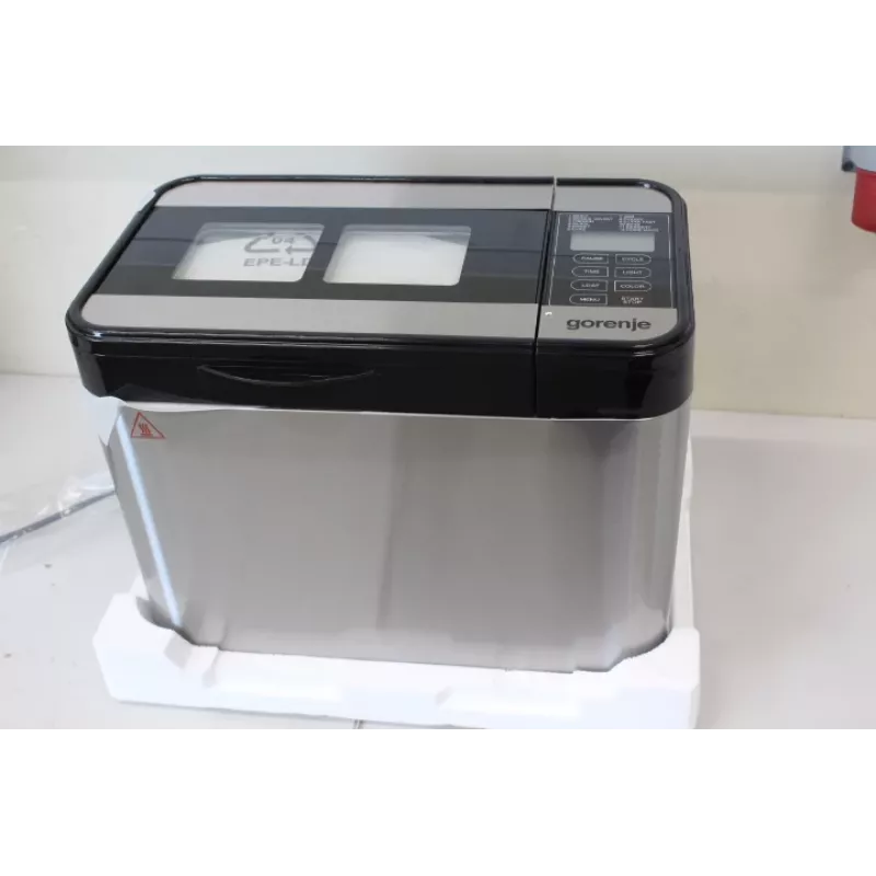 Maizes cepējs Gorenje BM1400E — 815 W, 12 programmas, LCD, nerūsējošais tērauds, 1400 g klaips, dubultā cepamā forma